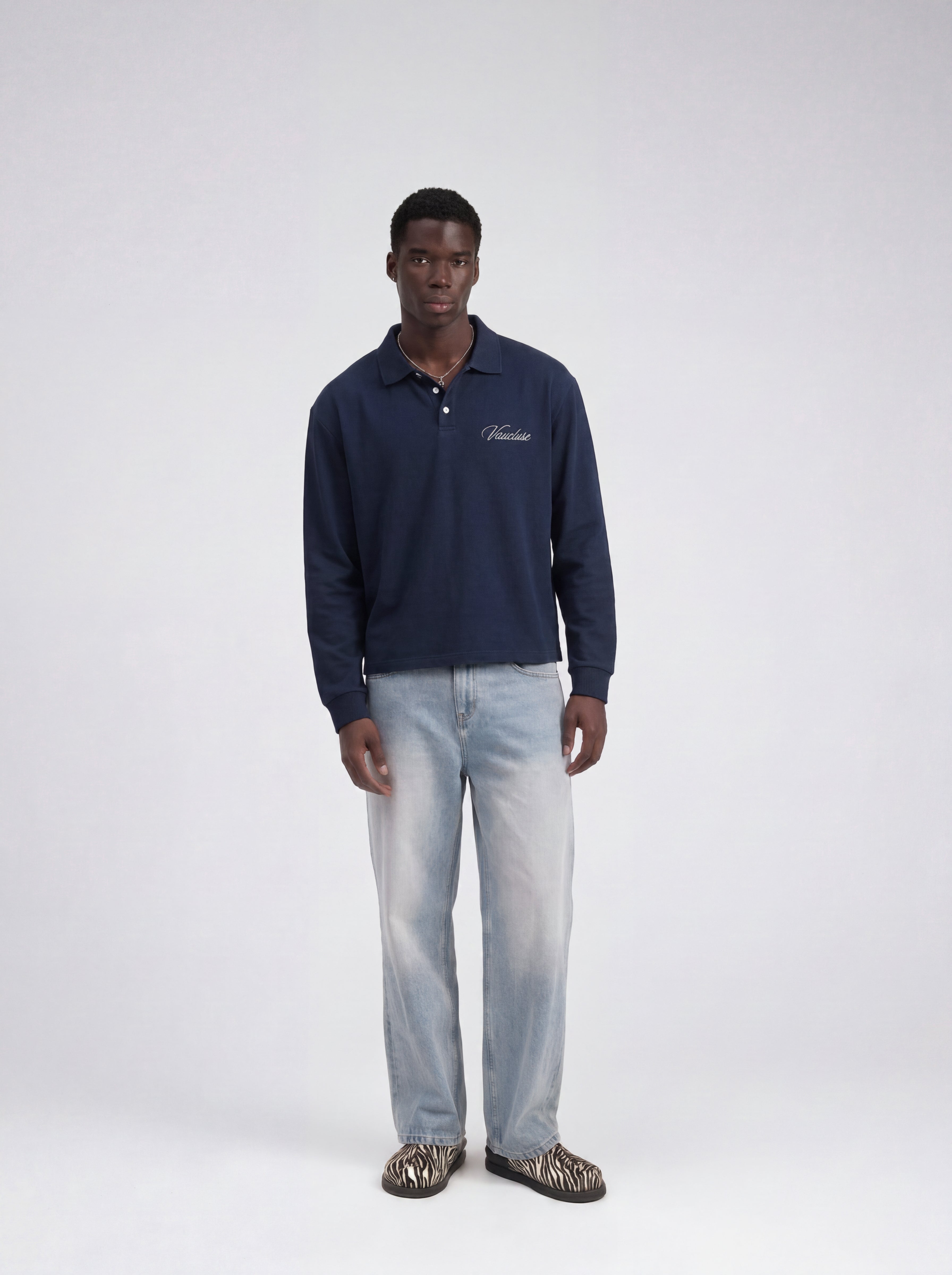 Signature Long Sleeve Polo Shirt - Navy