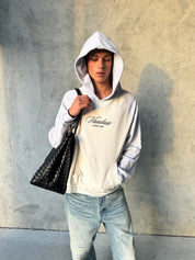 Sydney Heritage Raglan Hoodie - Off White/Grey
