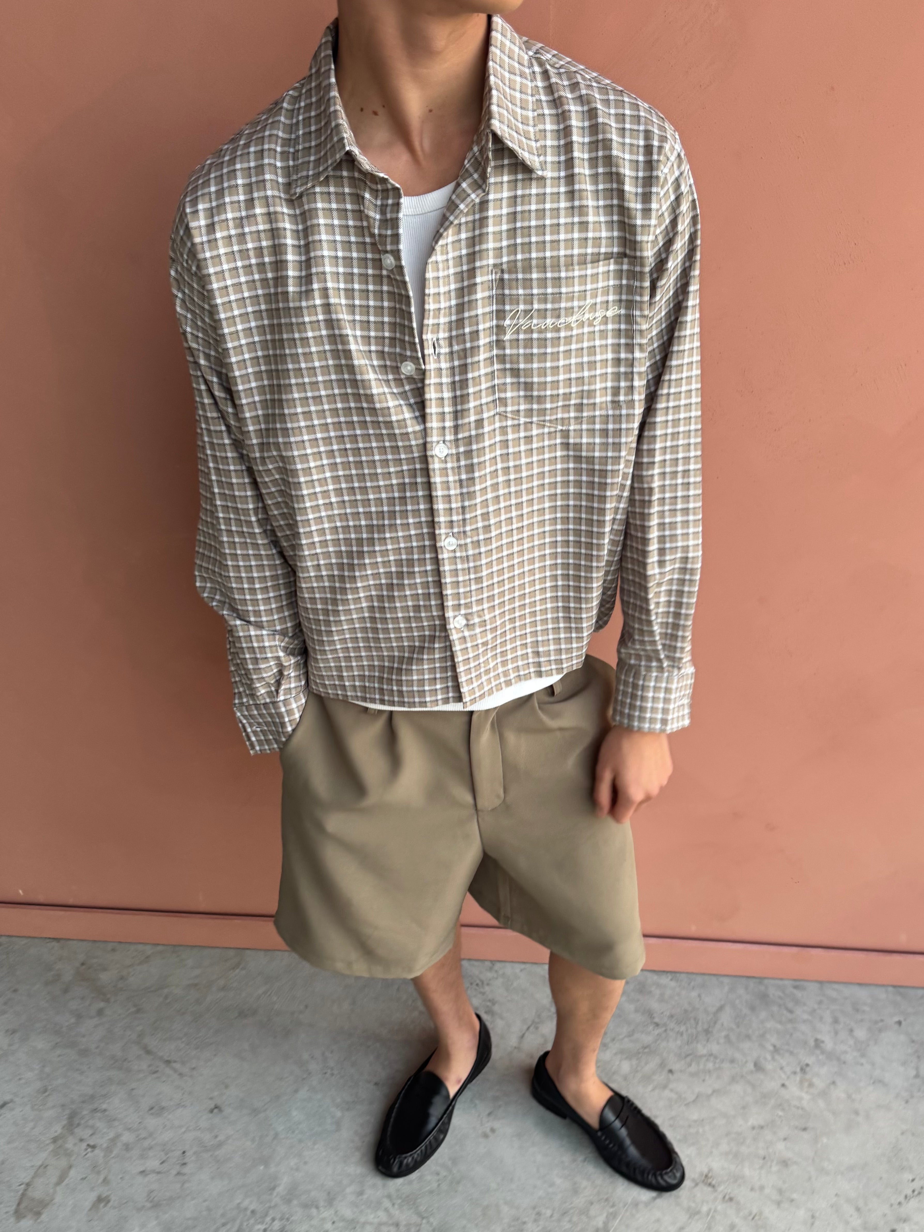 Plaid Signature Long Sleeve Shirt - Stone