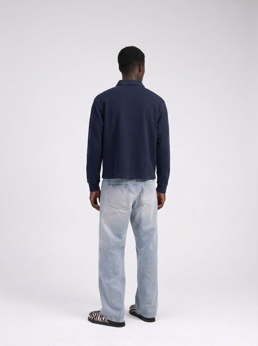 Signature Long Sleeve Polo Shirt - Navy