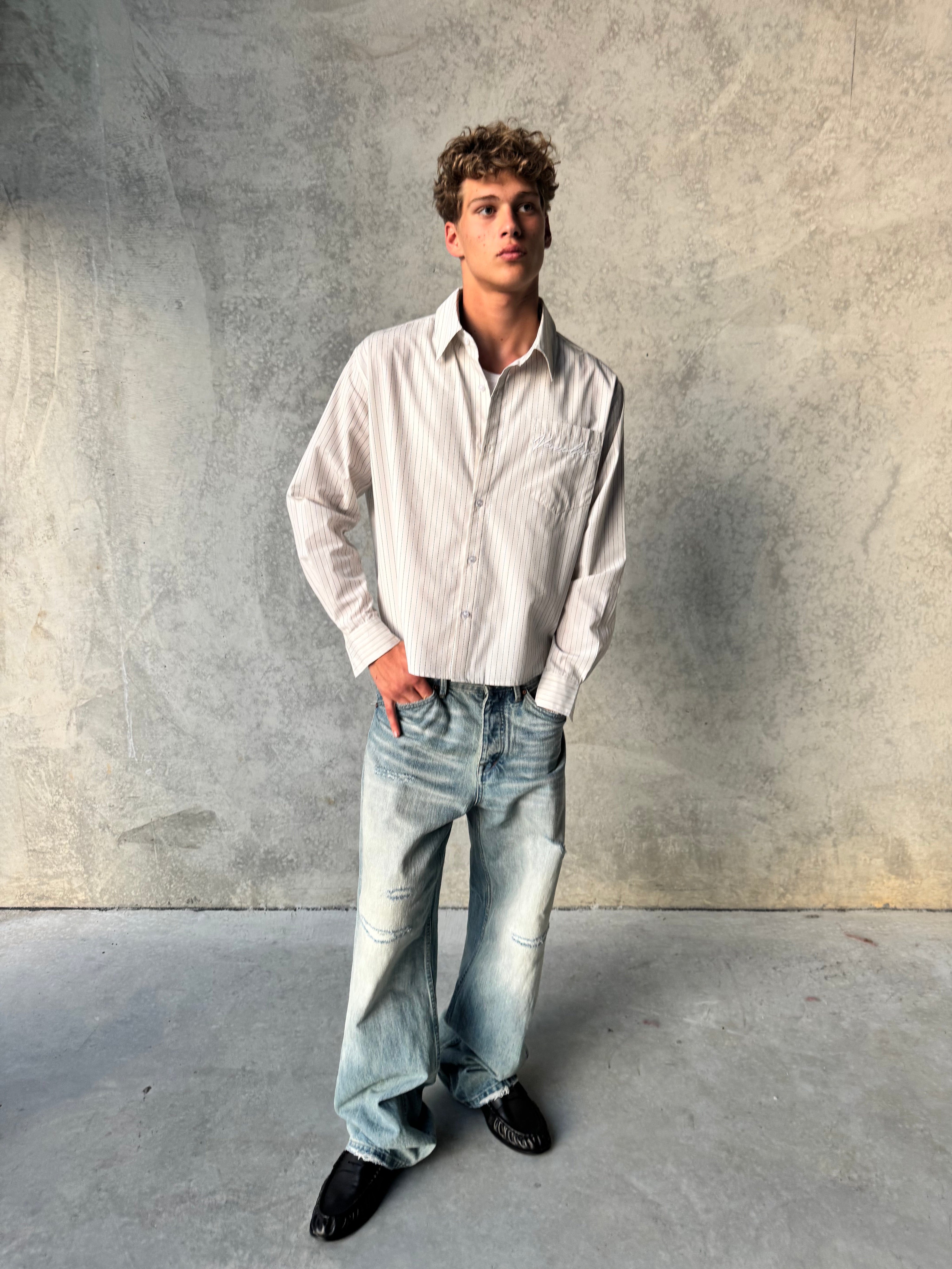 Striped Signature Long sleeve shirt - Beige/Black