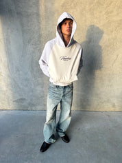 Sydney Heritage Raglan Hoodie - Off White/Grey