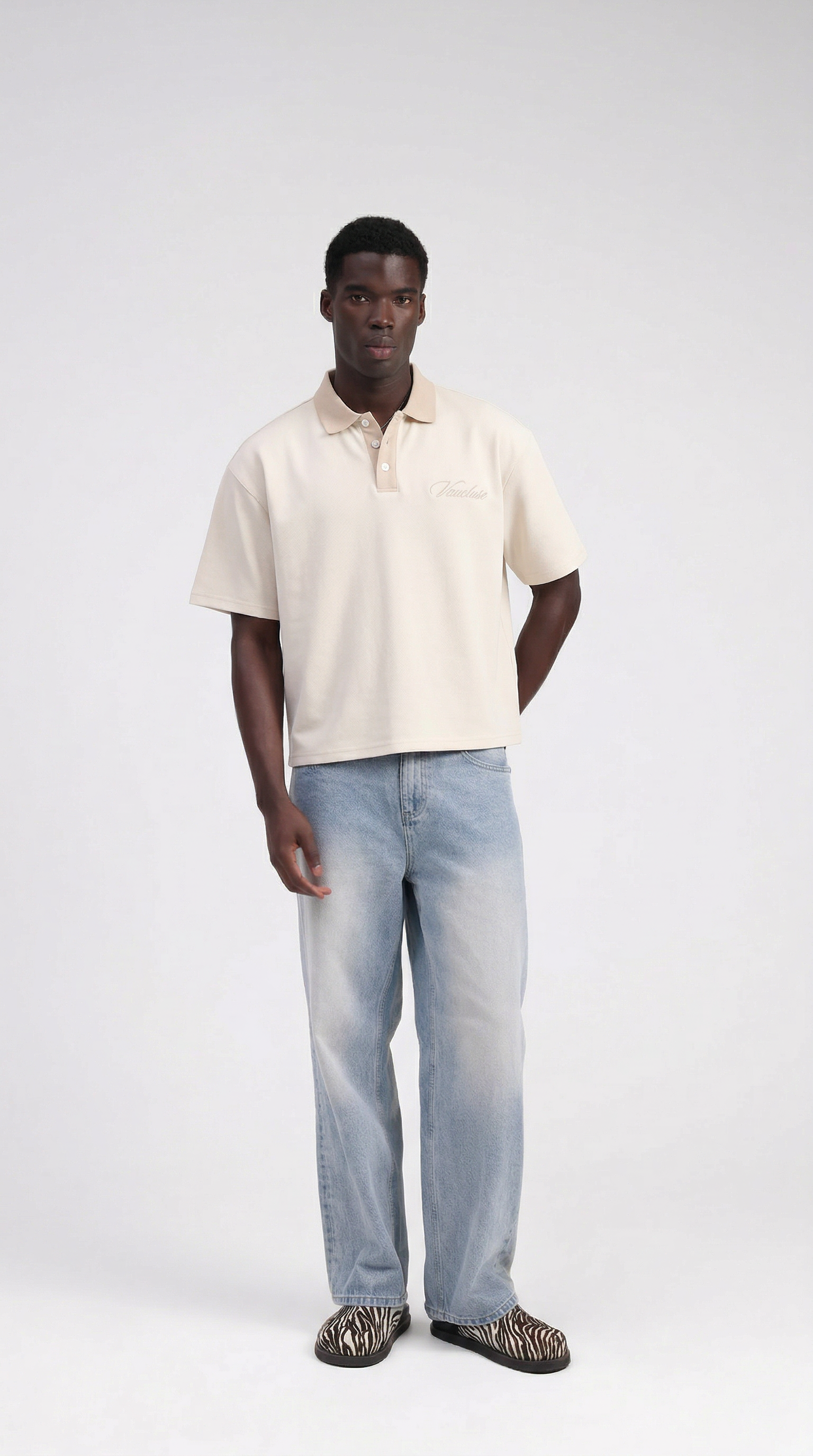 Signature Short Sleeve Polo Shirt - Cream/Beige