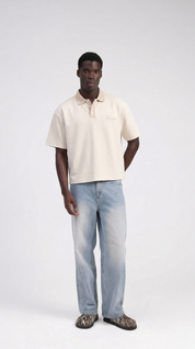 Signature Short Sleeve Polo Shirt - Cream/Beige