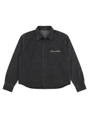 Denim Signature Long Sleeve Shirt - Charcoal
