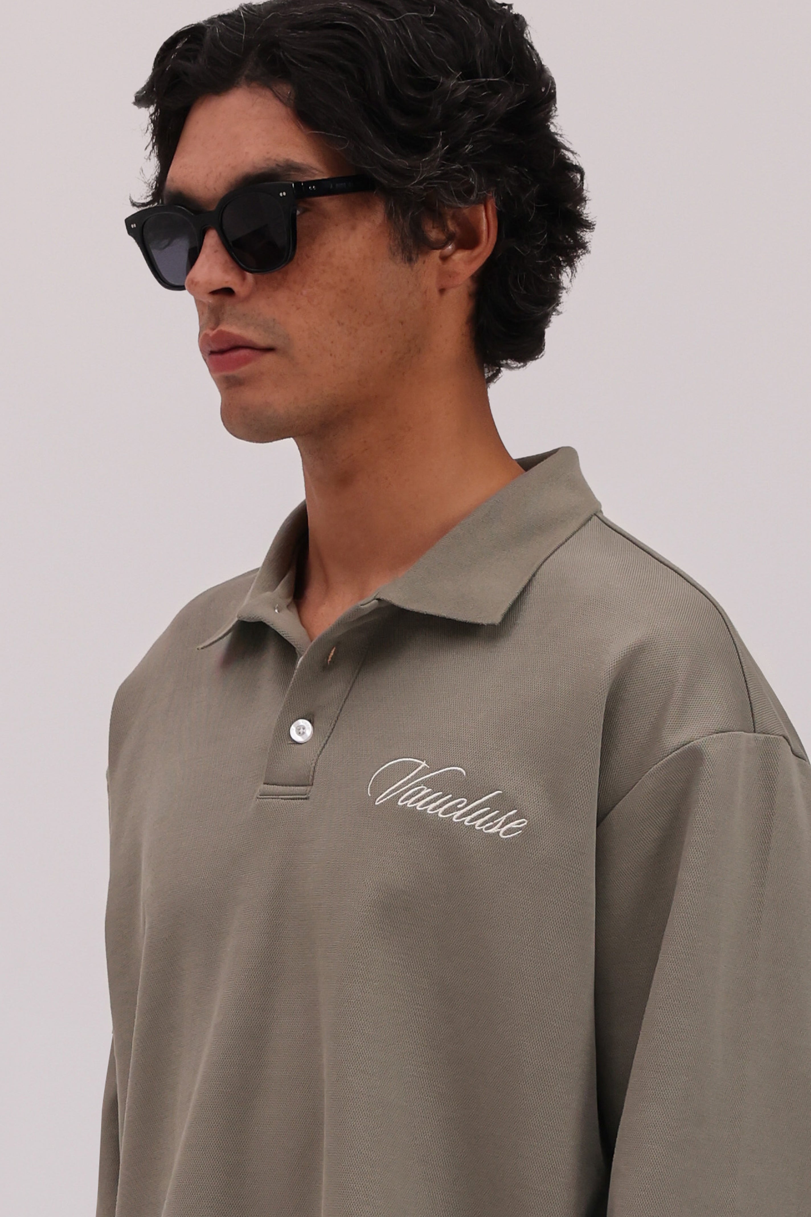 Signature Long Sleeve Polo Shirt - Muted Olive