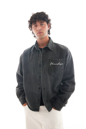 Denim Signature Long Sleeve Shirt - Charcoal
