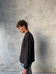 Striped Long Sleeve T-Shirt - Black/White