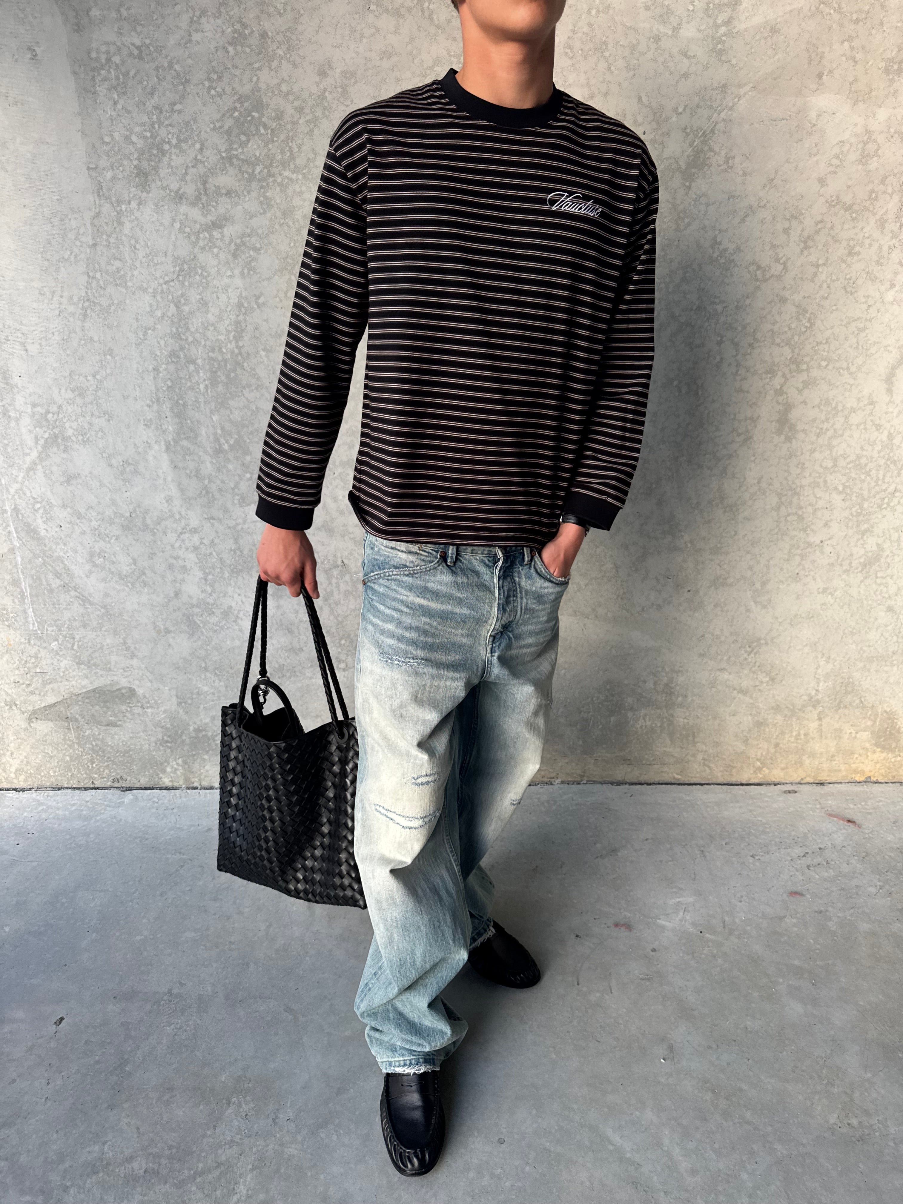 Striped Long Sleeve T-Shirt - Black/White