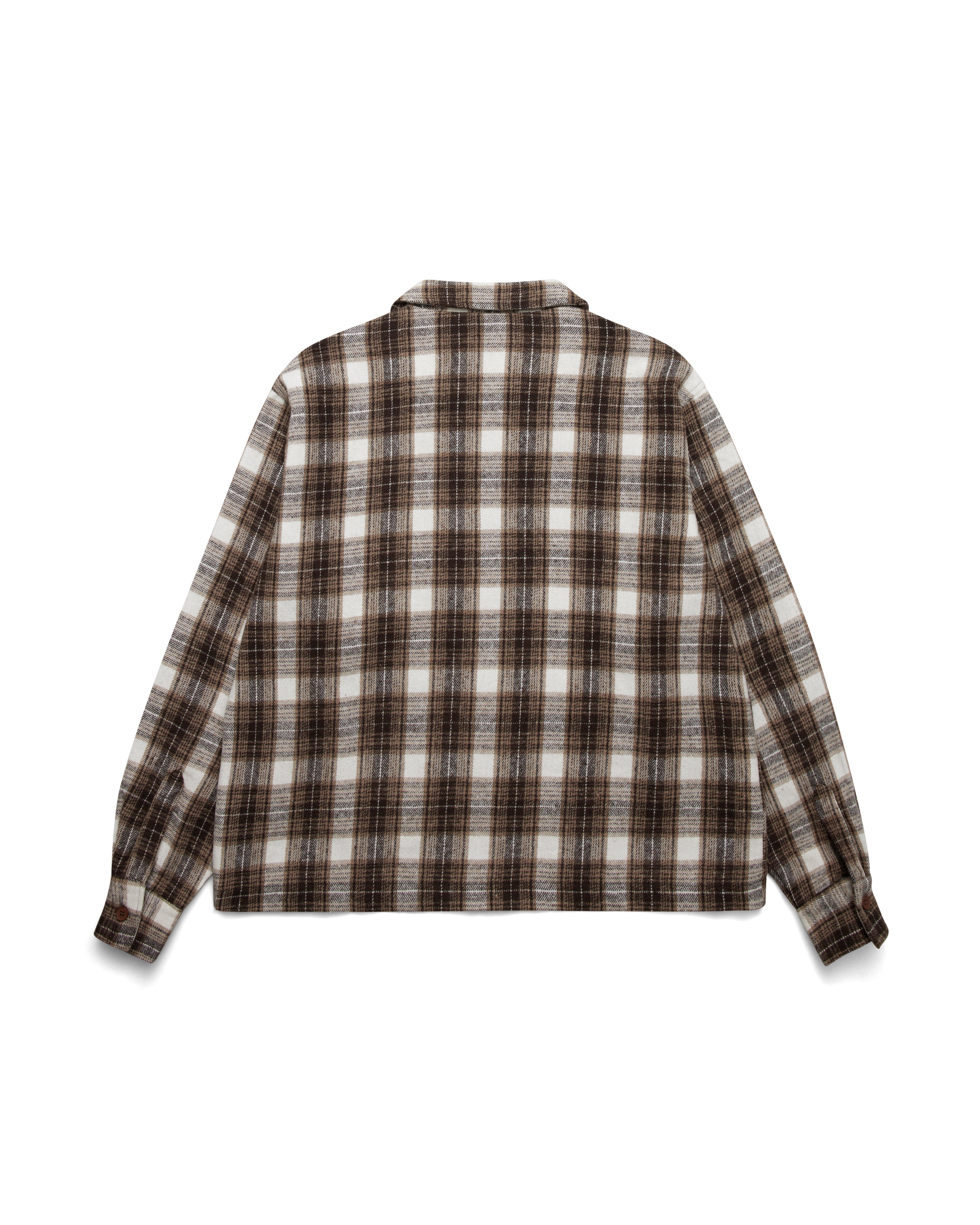 Quilted Flannel Over Shirt - White/Brown – VAUCLUSE STUDIOS UK