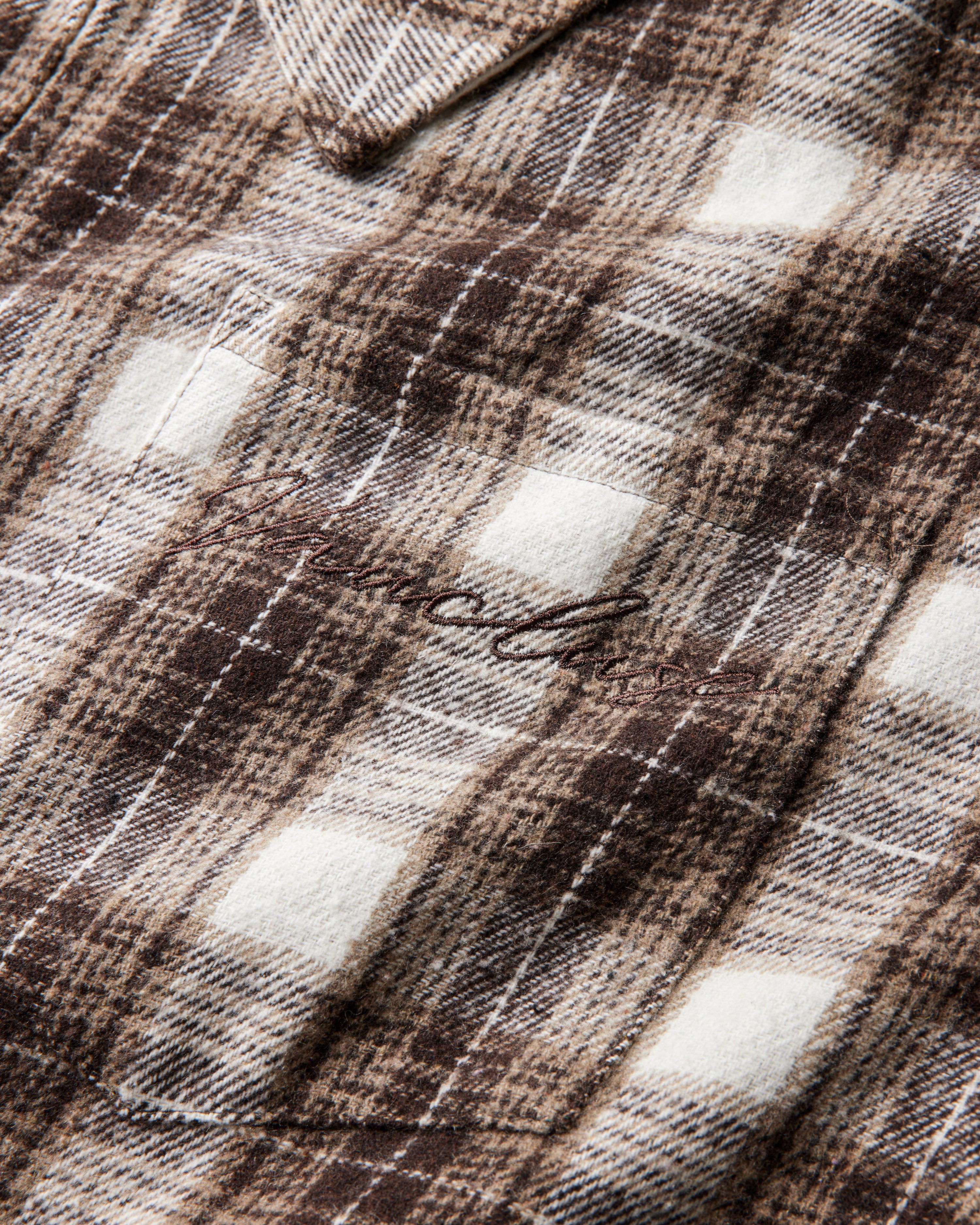 Quilted Flannel Over Shirt - White/Brown – VAUCLUSE STUDIOS UK