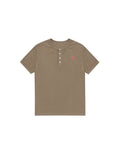 Short Sleeve Henley Shirt - Olive