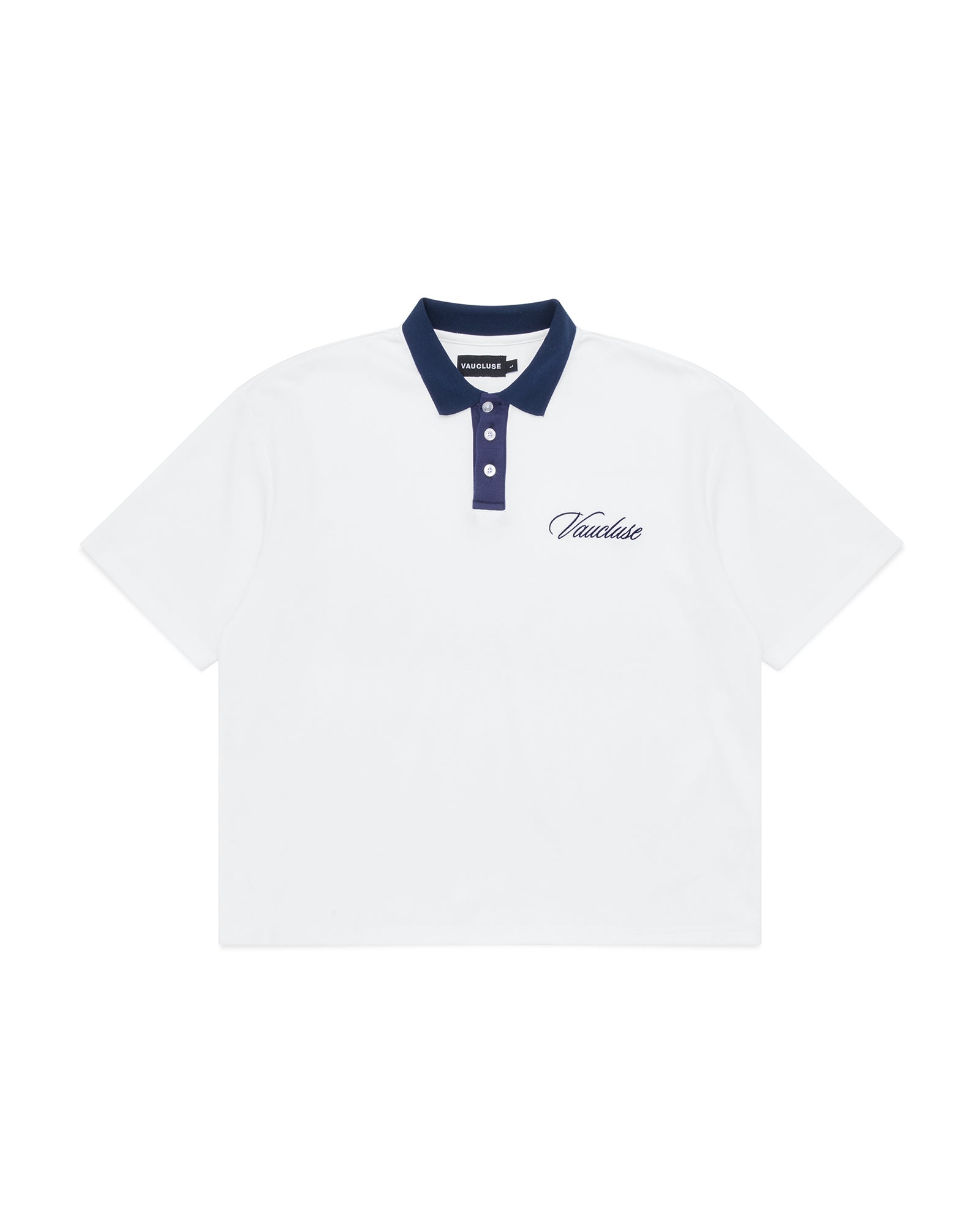 Signature Short Sleeve Polo Shirt - White/Navy