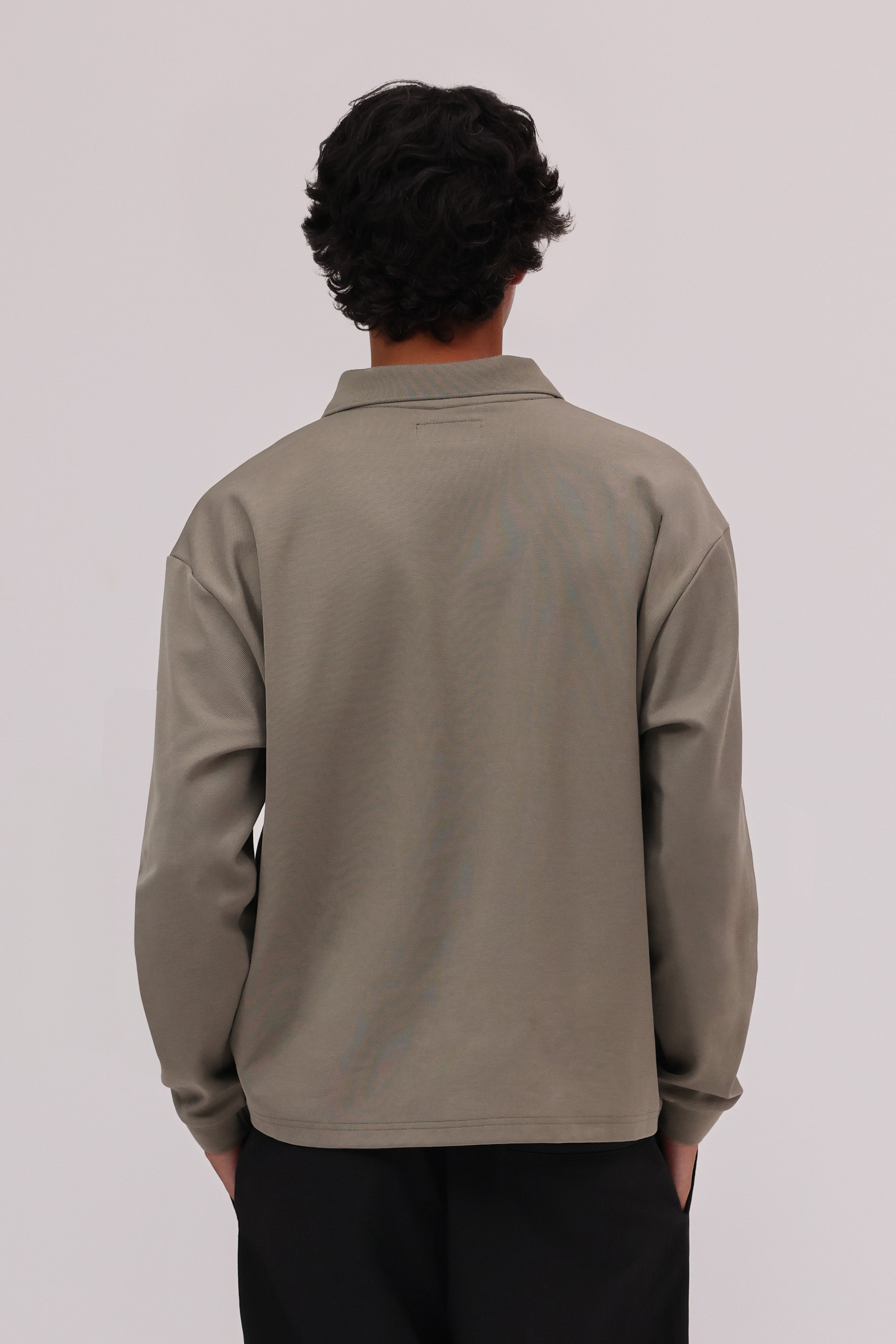 Signature Long Sleeve Polo Shirt - Muted Olive