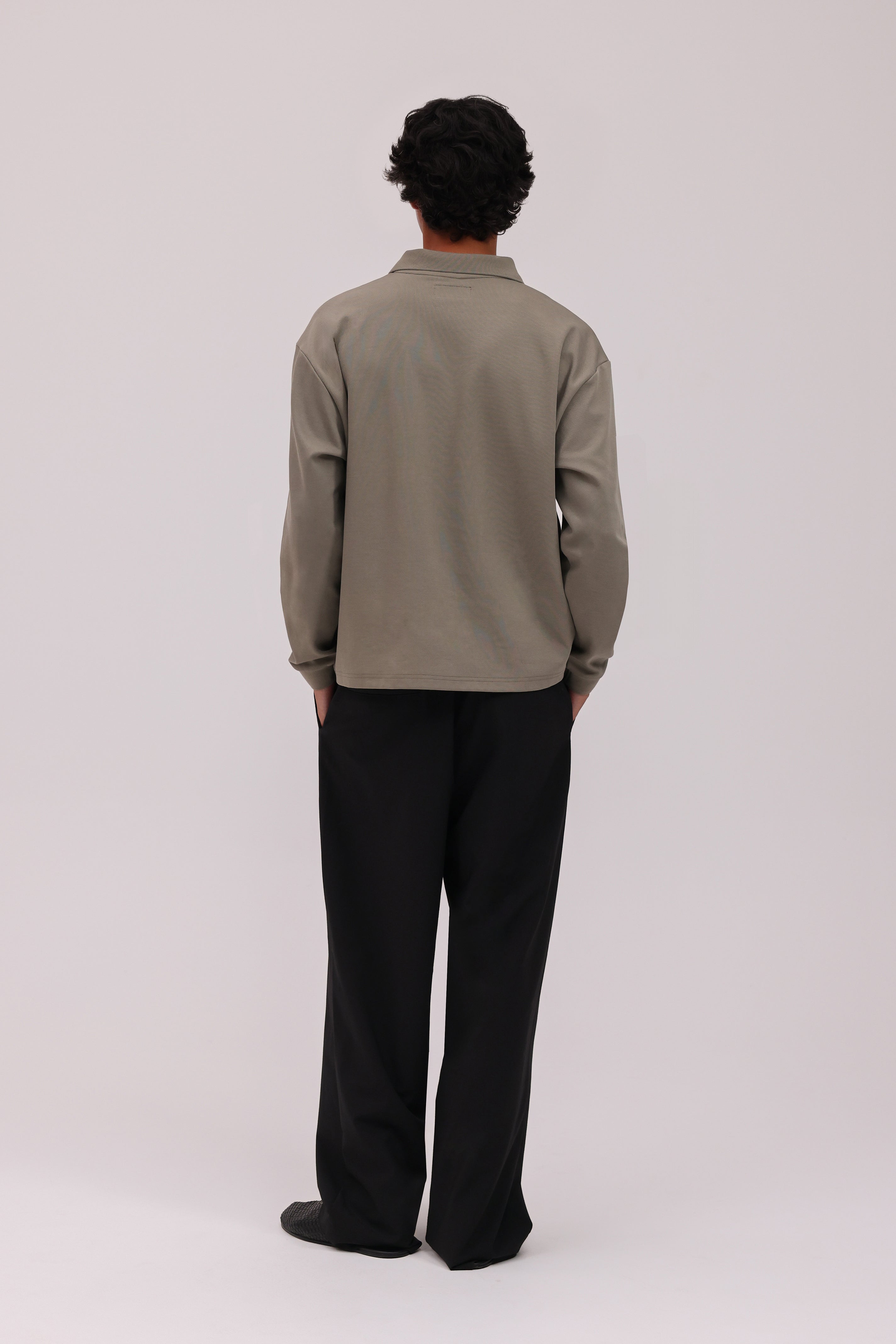 Signature Long Sleeve Polo Shirt - Muted Olive