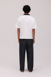 Signature Short Sleeve Polo Shirt - White/Navy