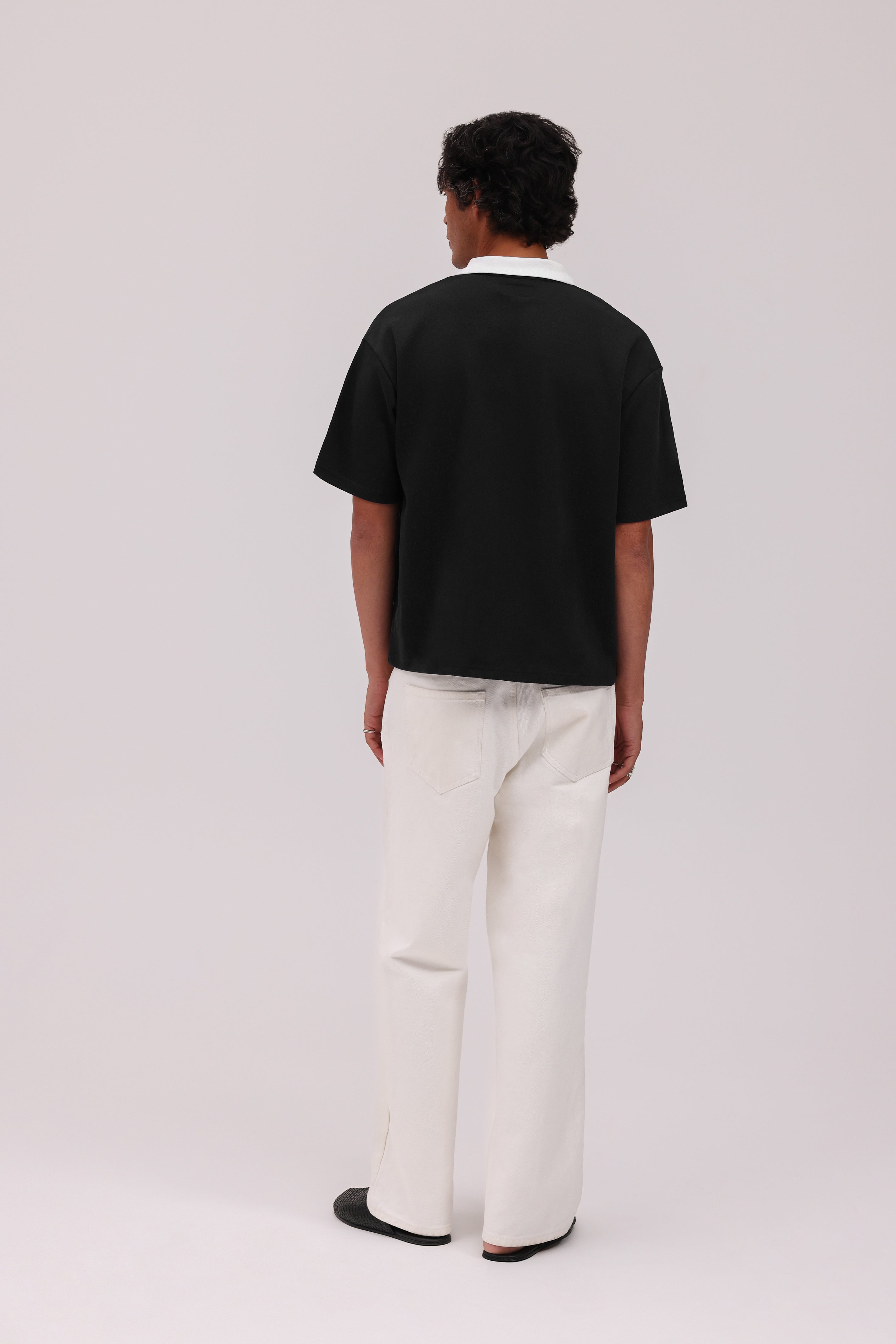 Signature Short Sleeve Polo Shirt - Black/White