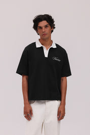 Signature Short Sleeve Polo Shirt - Black/White
