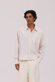 Striped Signature Long Sleeve Shirt - Off White/Pink