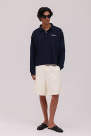 Signature Long Sleeve Polo Shirt - Navy
