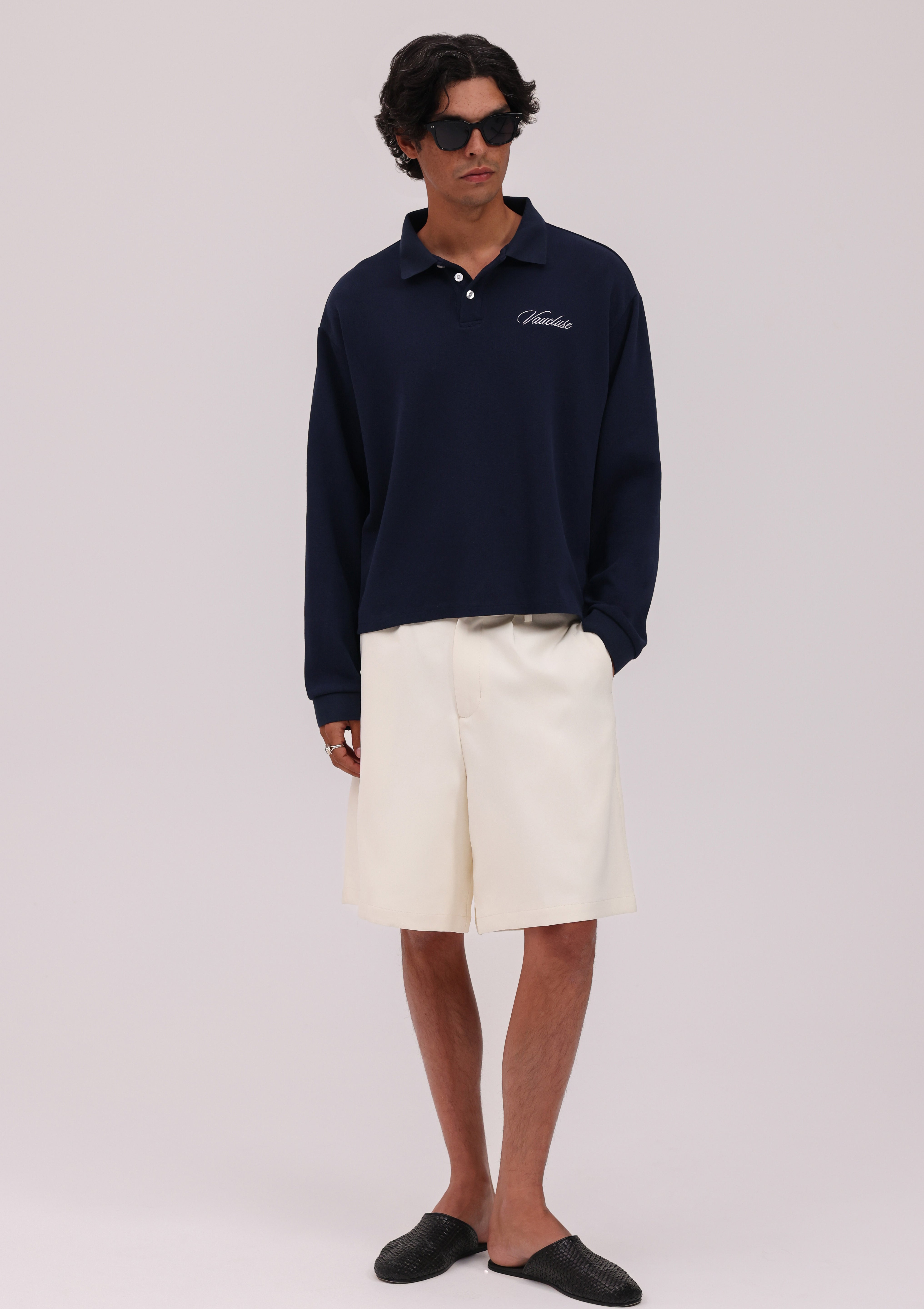 Signature Long Sleeve Polo Shirt - Navy