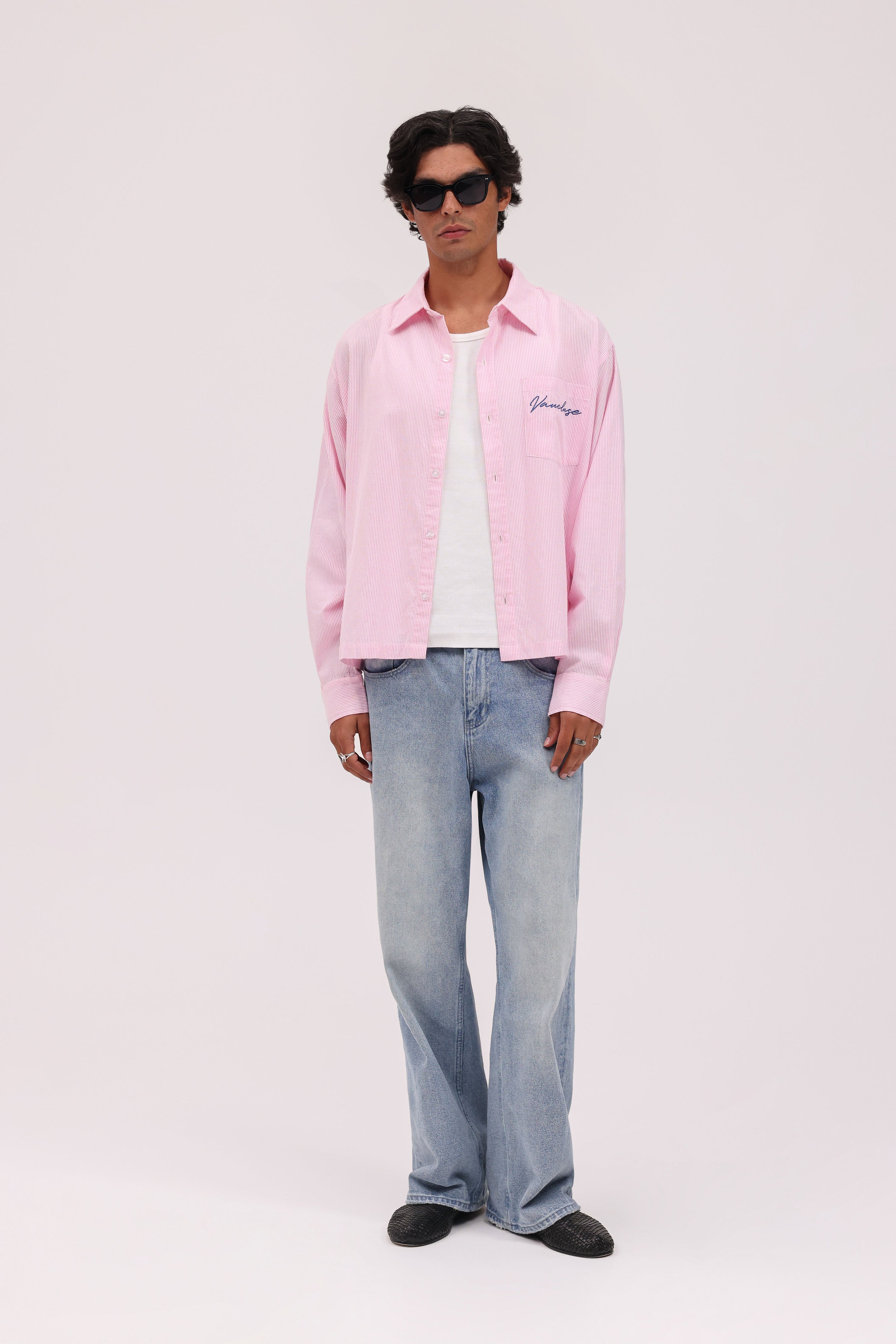 Striped Signature Long Sleeve Shirt - Rose