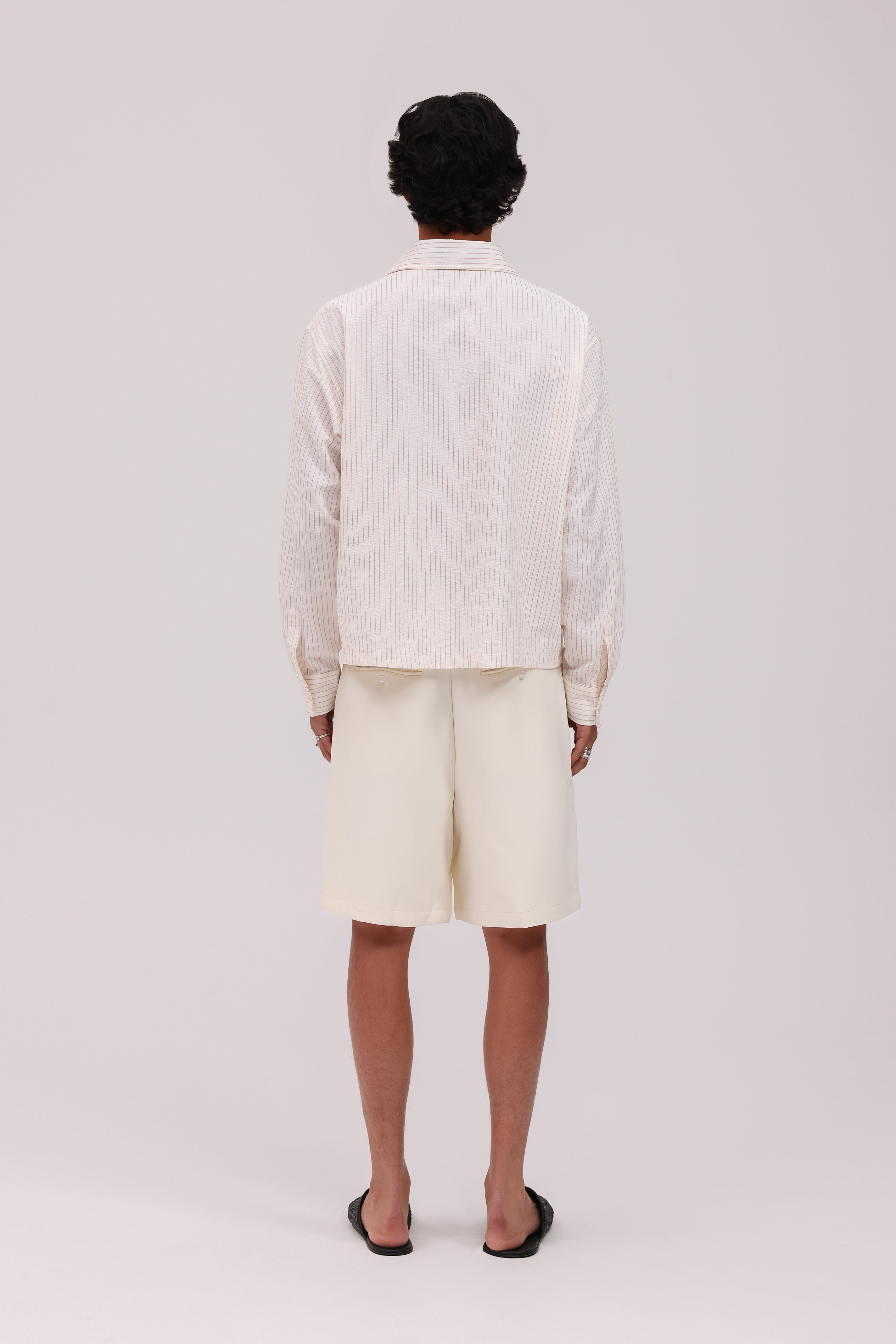 Striped Signature Long Sleeve Shirt - Off White/Pink